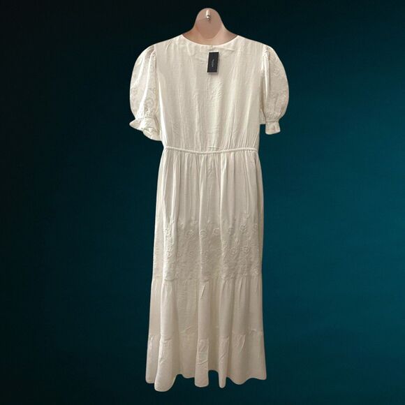 ARNA YORK Emelia Boho Peasant White Maxi Dress, NWT! Size 26/28 - Picture 4 of 9